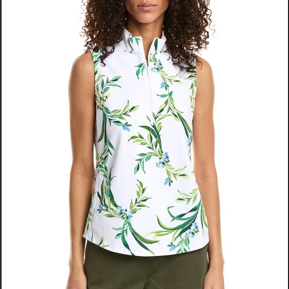 TOMMY BAHAMA Aubrey Floral Glow IslandZone® Mock Top Women’s XL White